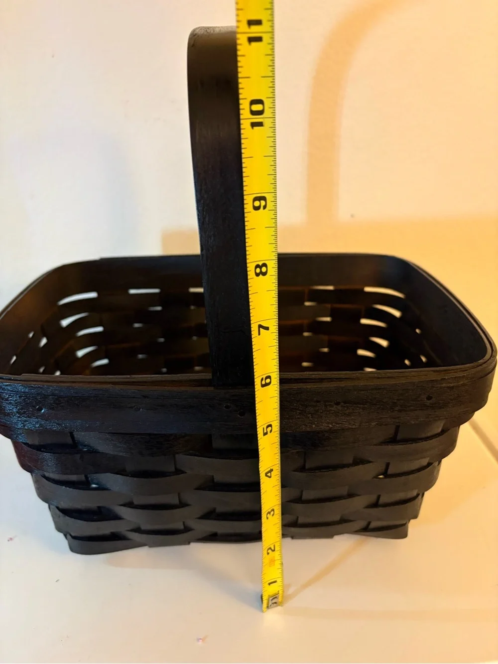 Vintage 1997 Longaberger Spring Basket Painted Black, Flowers Not Included